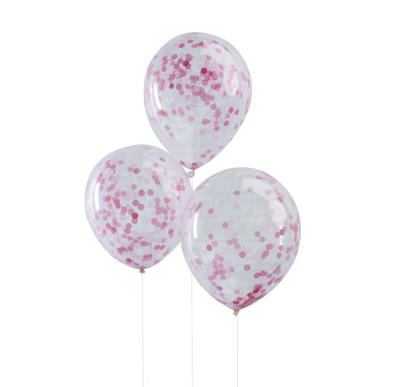 Konfetové Balóny - 30 cm - Ružová (5ks)